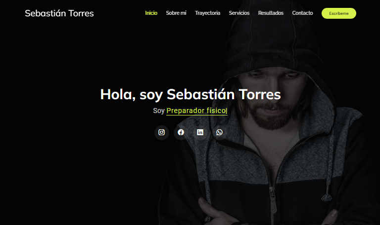 Modelo negro con verde lima: Sebastián Torres, entrenador personal
